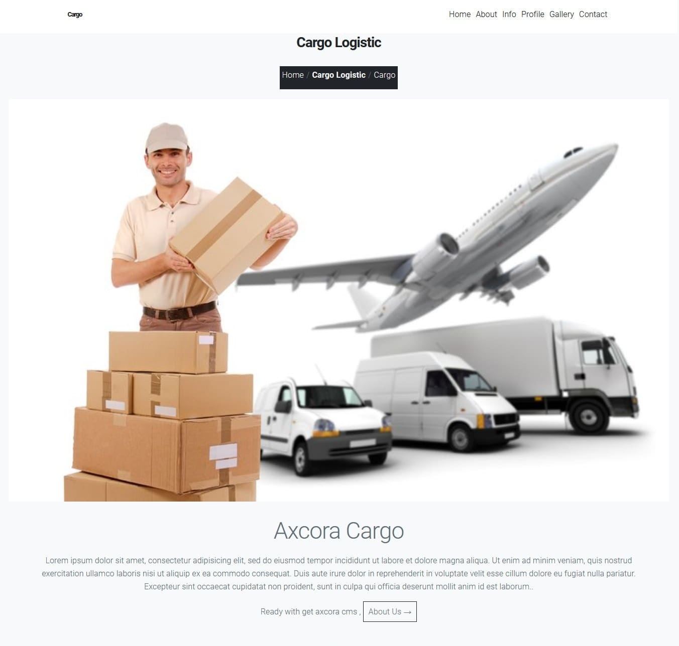 Cargo website themes template